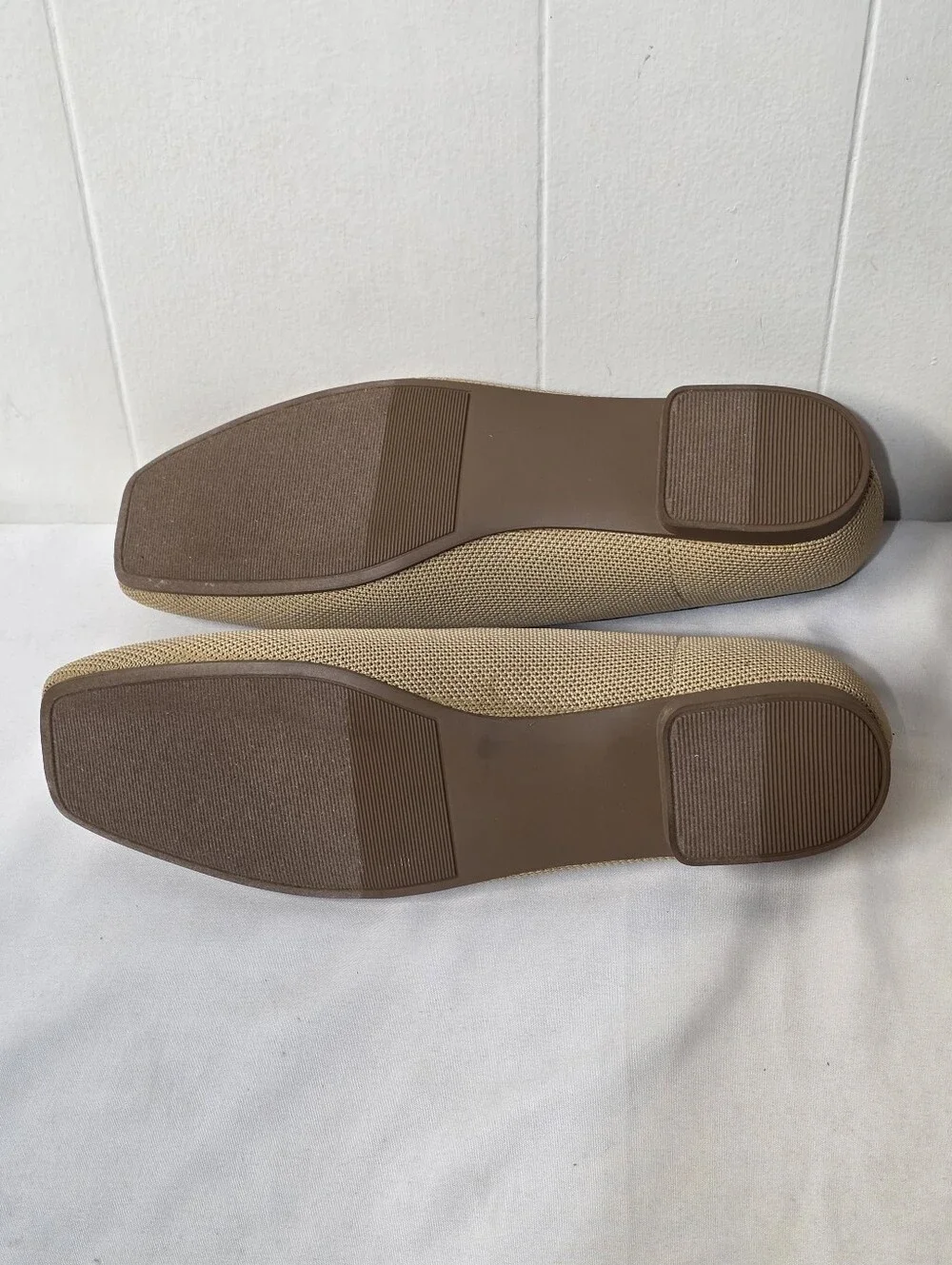 croft & barrow Romina Taupe Comfort Knit Square Toe Mary Jane Flats Size 10